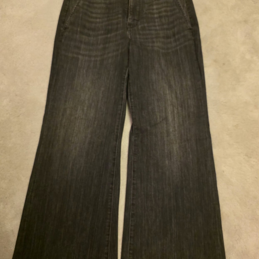 White House Black Market Charcoal Wide Leg Jeans